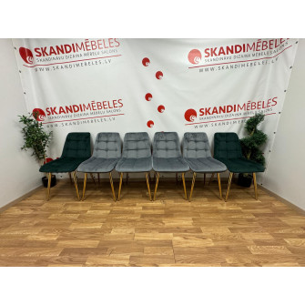 Virtuvės kėdės Pearl (Velveta) iš ekspozicijos (5gb pilkos, 2gb žalios)